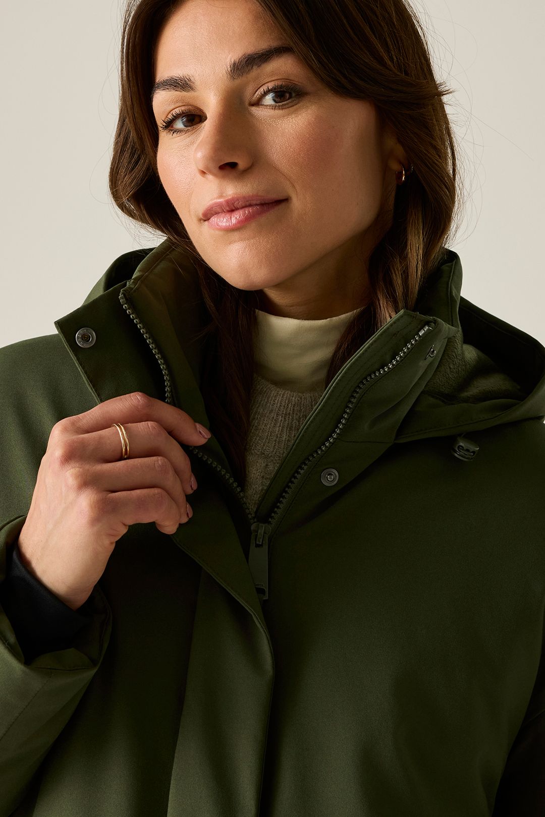 Regatta Women's Waterproof Hooded Janna Insulated Jacket in Khaki