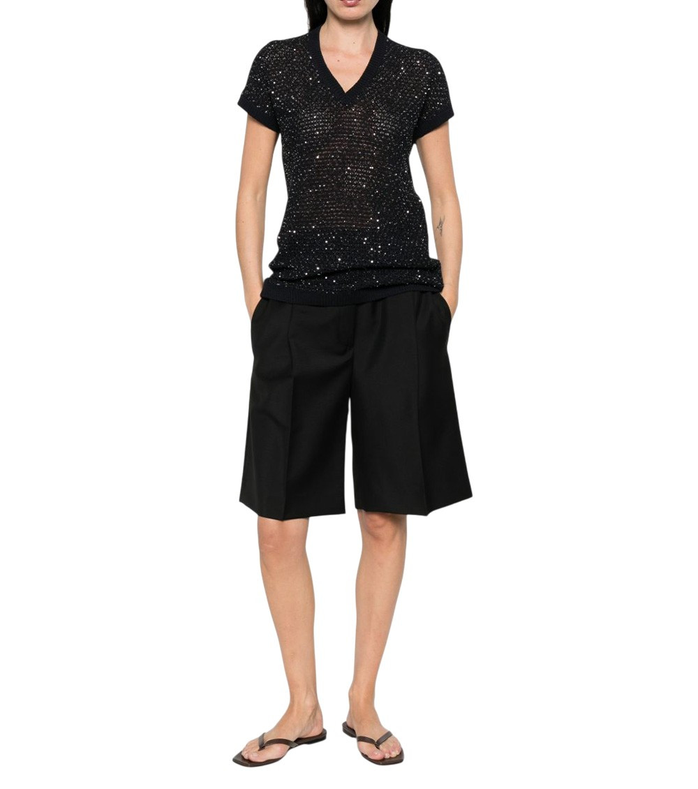 Embellished V-Necked Top