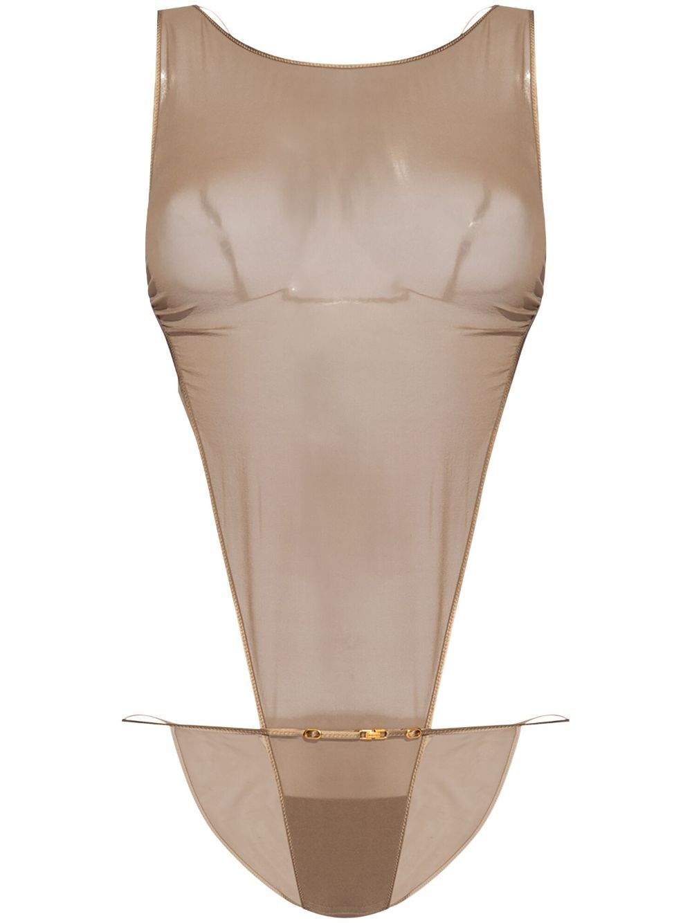 Backless georgette bodysuit - Neutrals