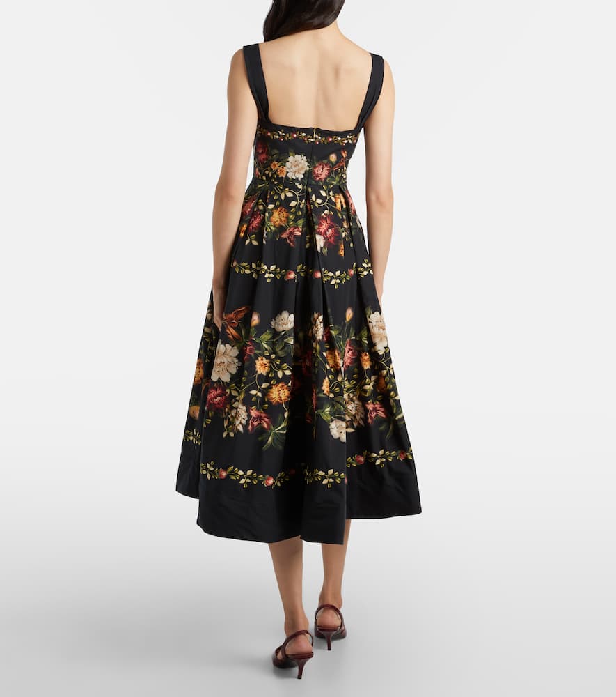 Alcaparra floral cotton midi dress