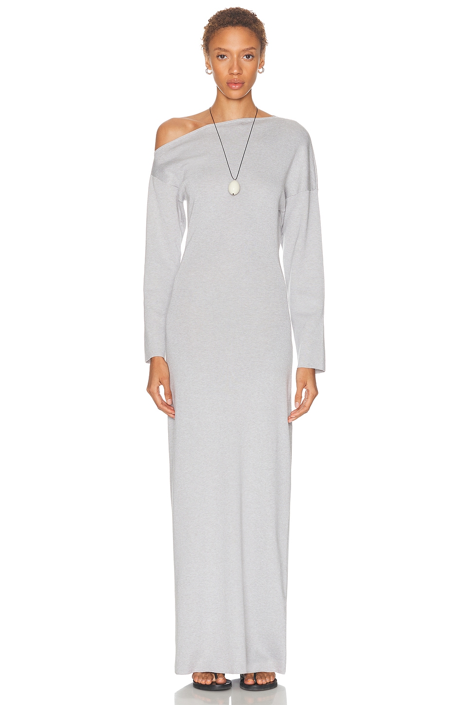 SRG Lesly Off Shoulder Knit Dress in Light Grey