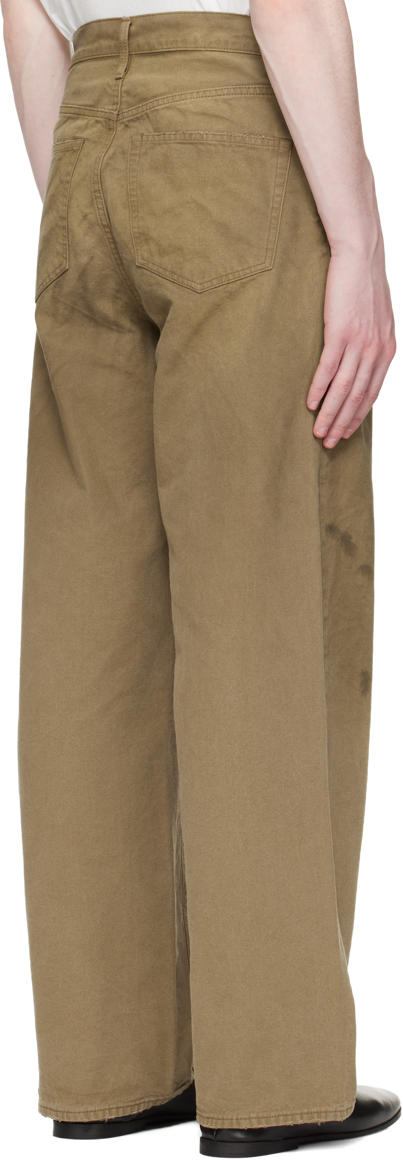 Khaki Sulfur Dyed Oxford Vintage Wide Trousers