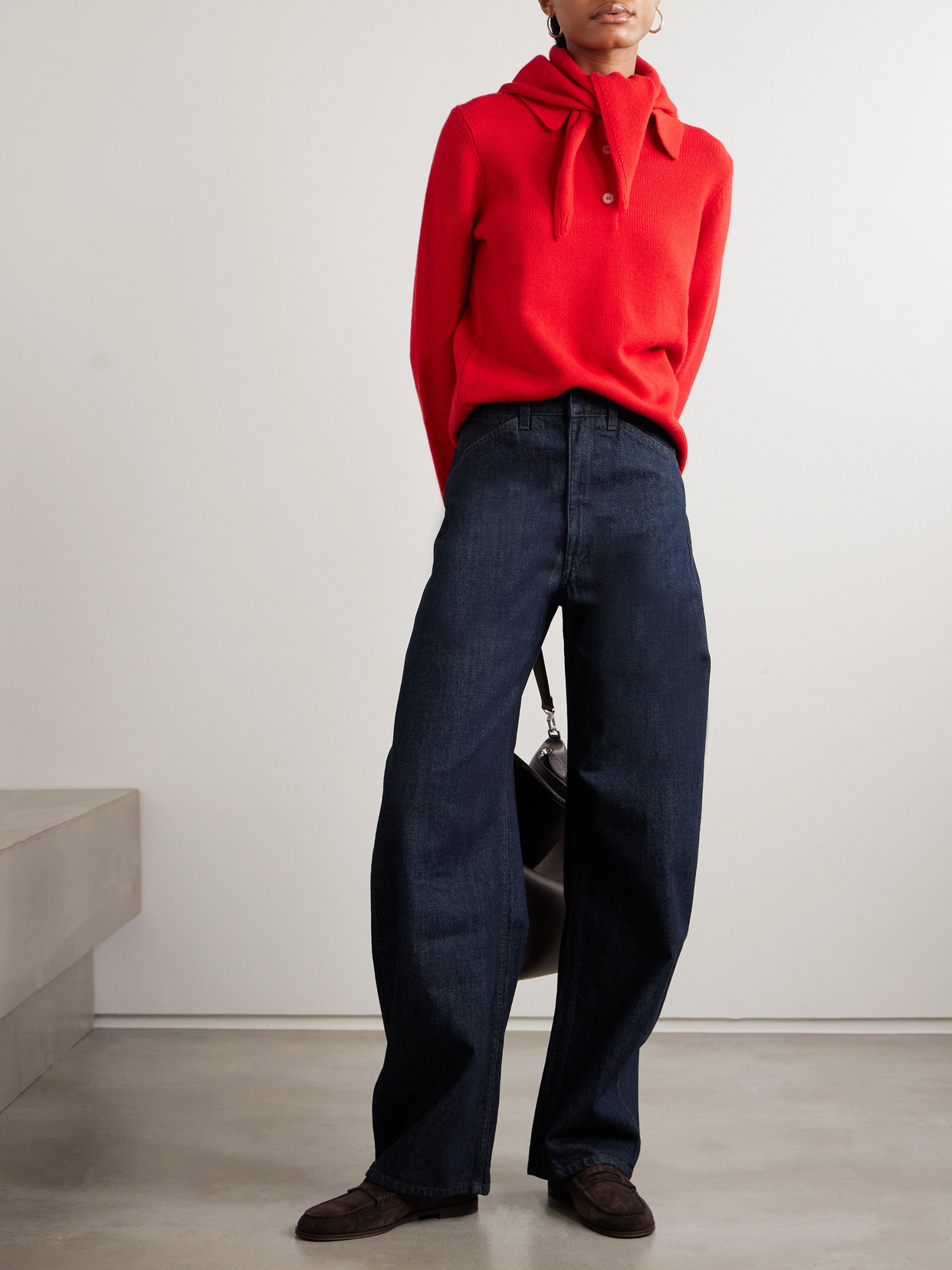 Bessi Cashmere Polo Sweater - Red
