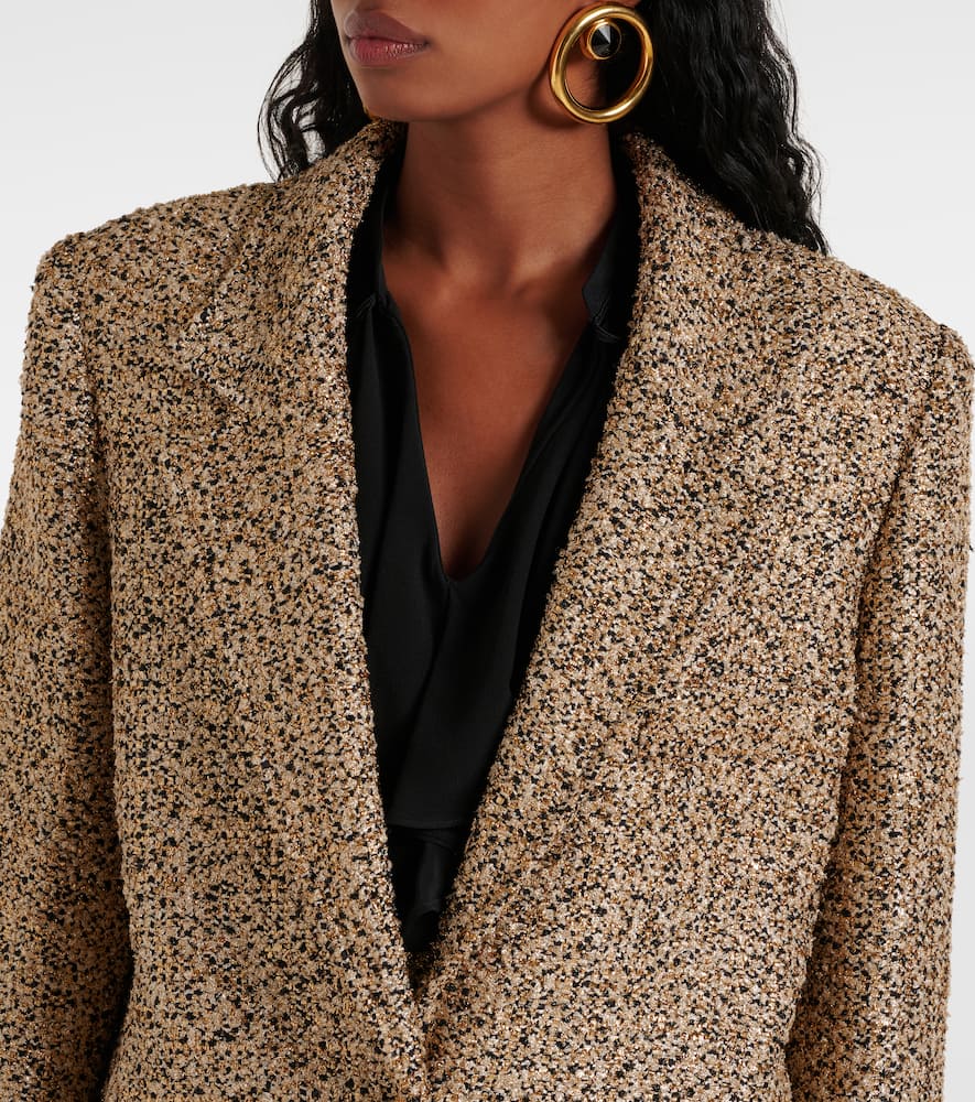 Oversized tweed lamé blazer