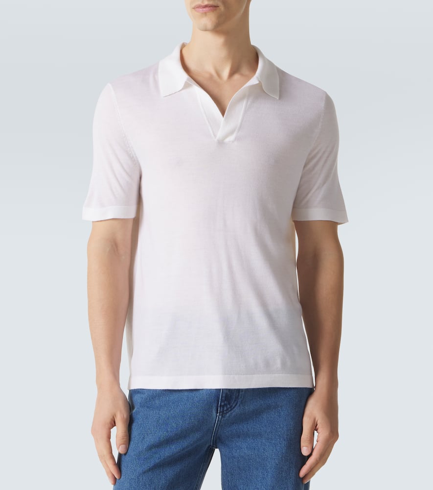 Cashmere and silk polo shirt