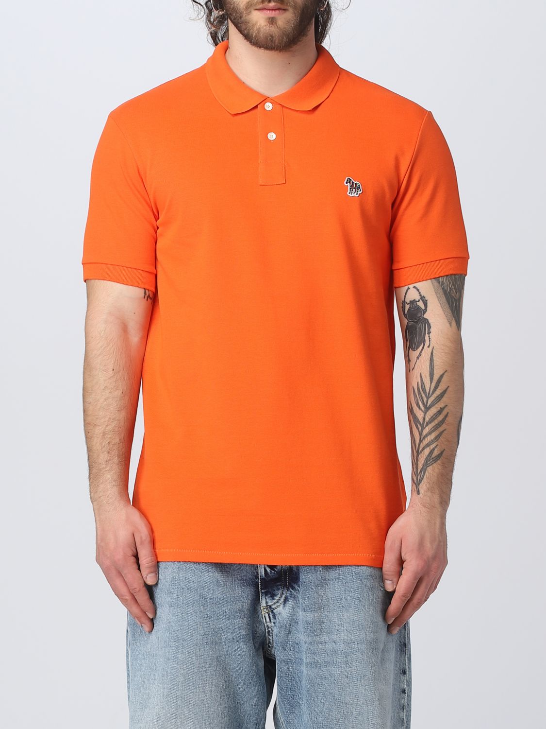 Polo Shirt Men color Tangerine