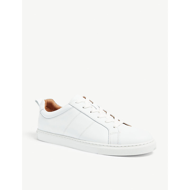 Womens White Koki Leather Trainers