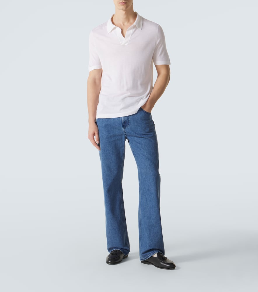 Cashmere and silk polo shirt