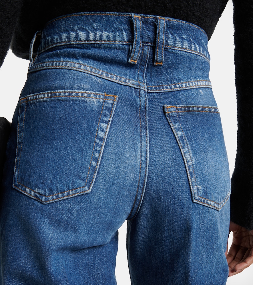 High-rise wide-leg cropped jeans