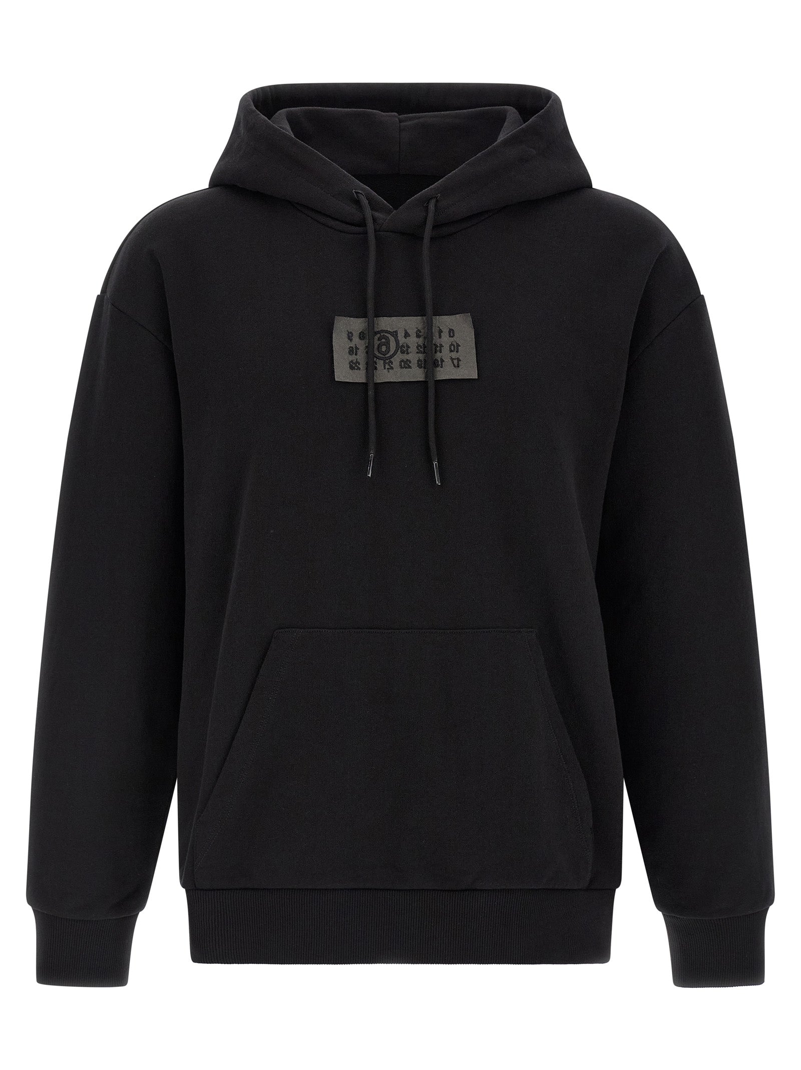 Logo-Patch Cotton Hoodie — Black