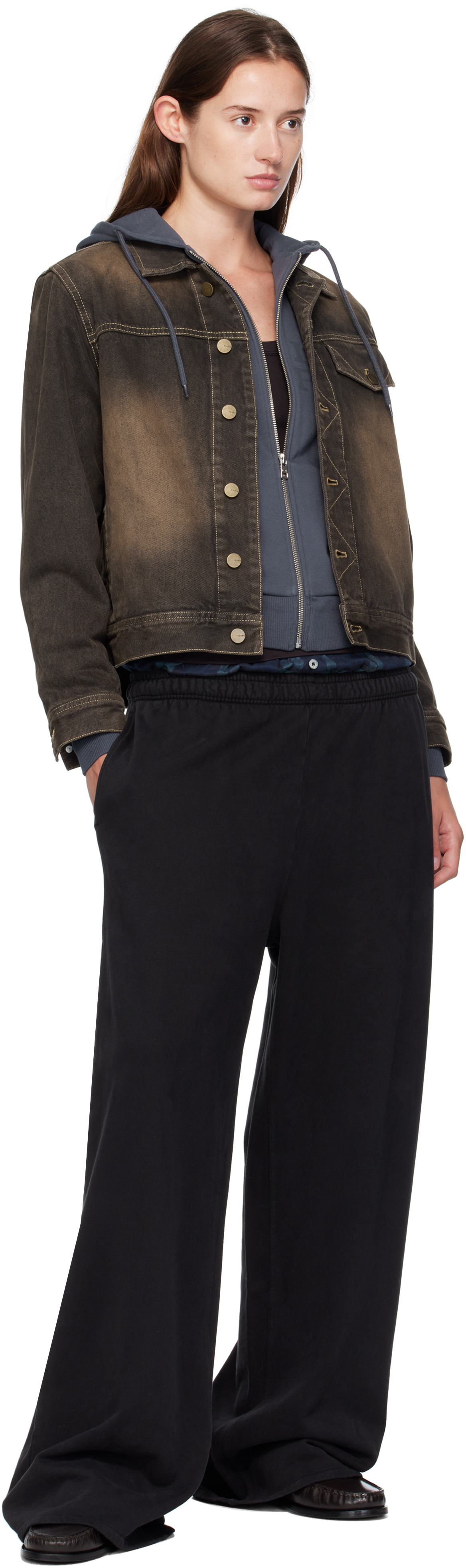 Brown Overdyed Arch Denim Jacket