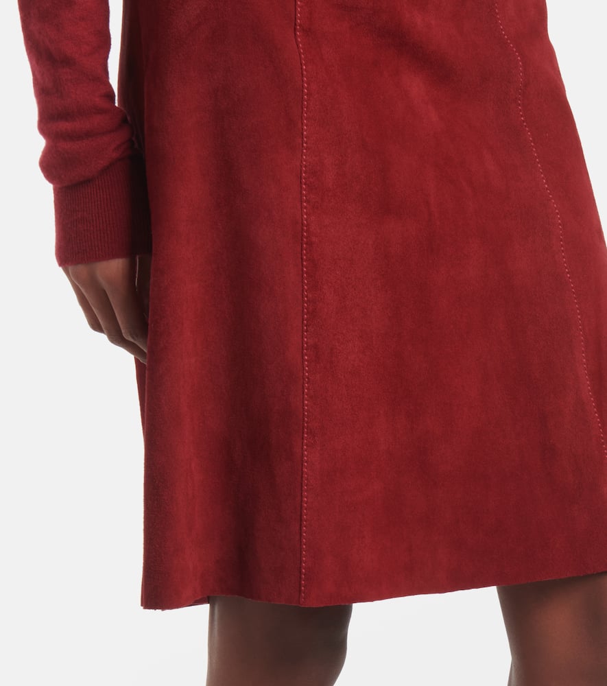 Suede midi skirt