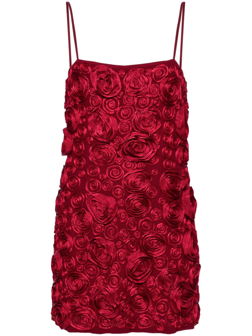 3D-detail mini dress - Red