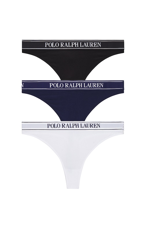 Polo Ralph Lauren Intimates Midrise Thong 3 Pack in Multi. - XS also in L, M