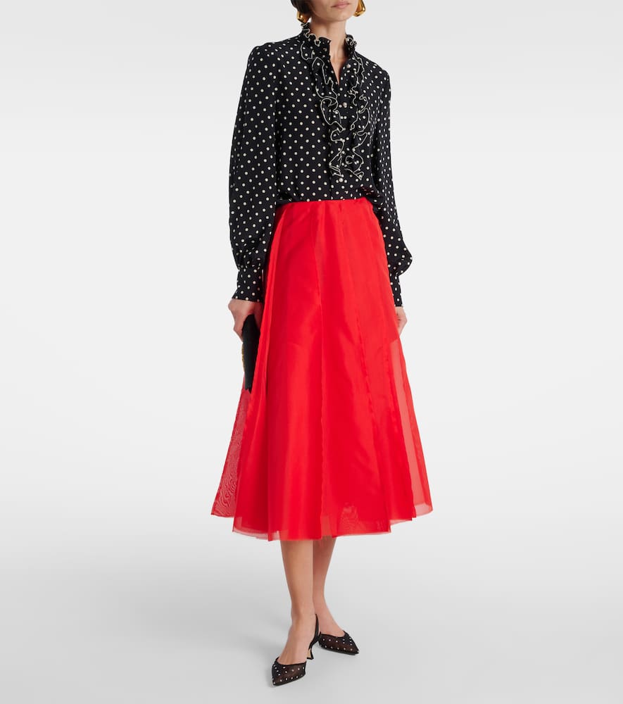 Carolyne 50 polka-dot mesh slingback pumps