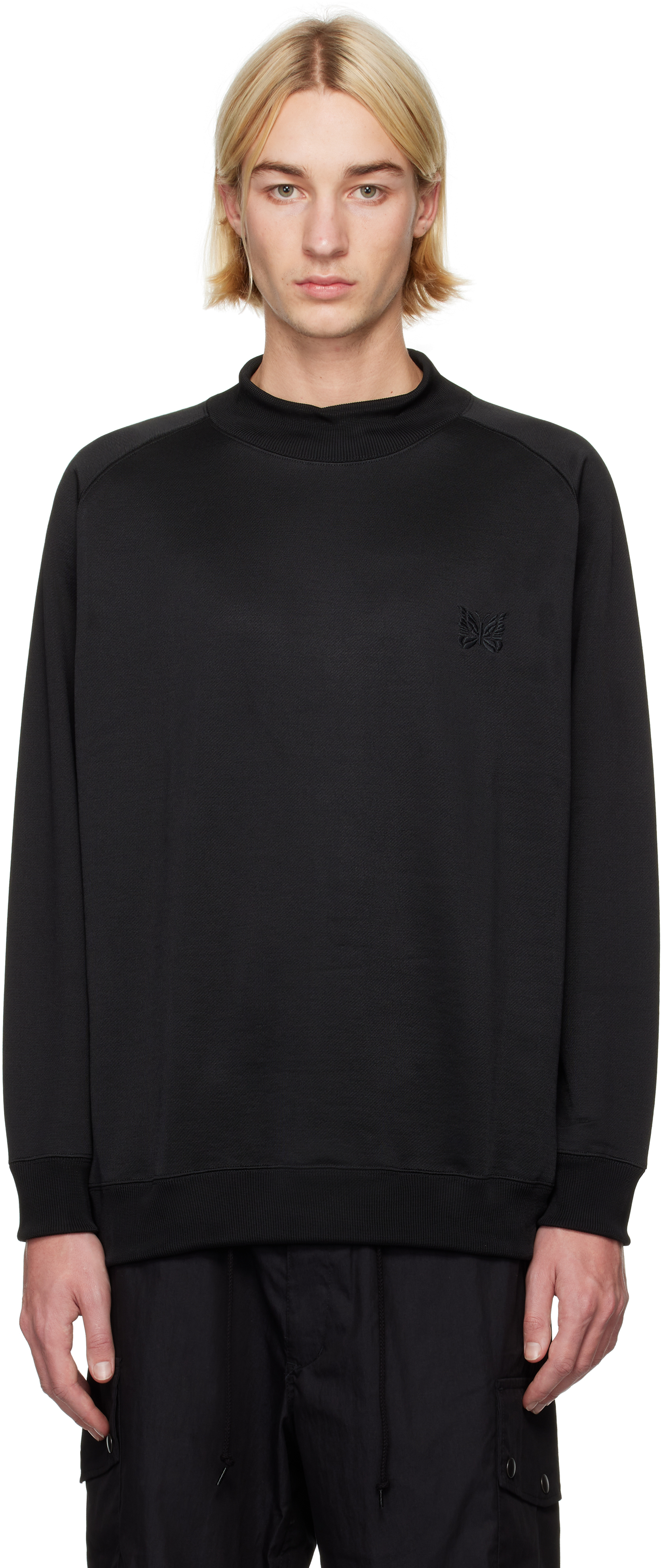 NEEDLES Black Mock Neck T-shirt