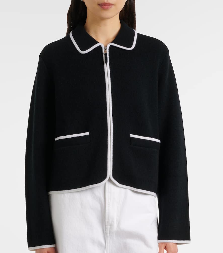 Wool and cashmere zip-up sweater