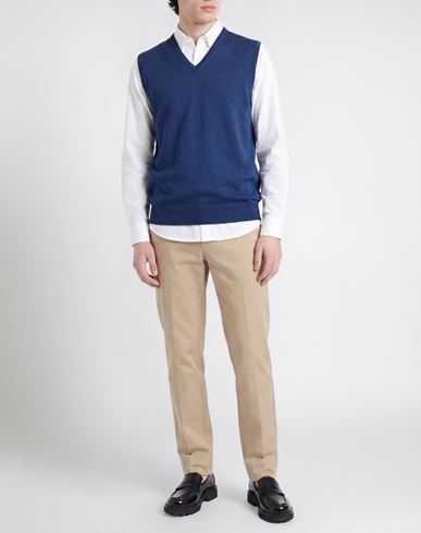 Extrafine Merinos Man Sweater Blue Size 44 Virgin Wool