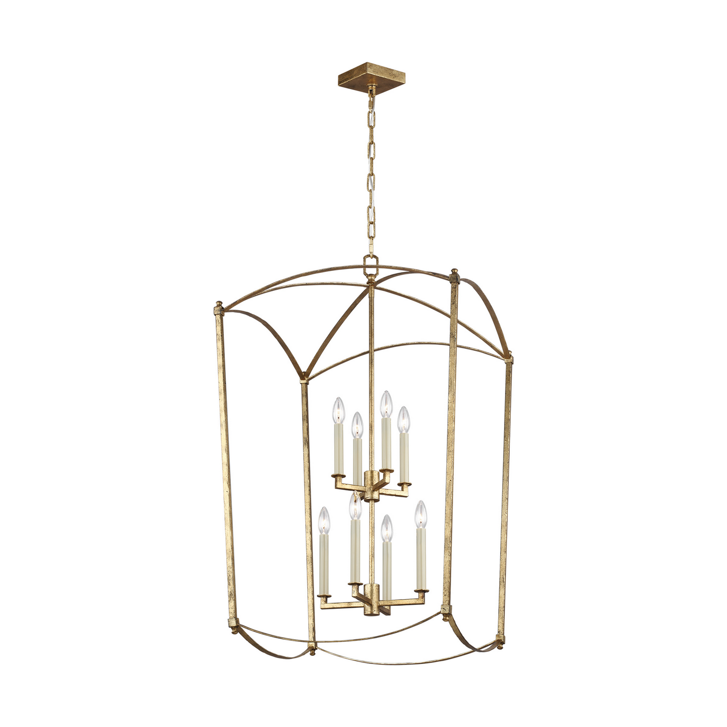 Visual Comfort Studio Thayer 8-Light Foyer Light in Antique Gild by Sean Lavin