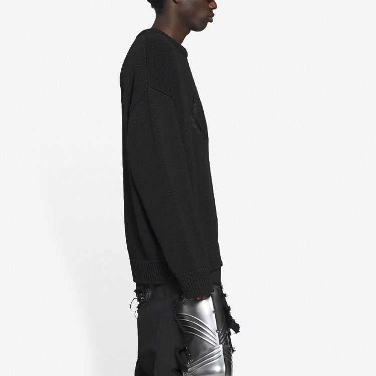 BB Laurel Crown Logo Crewneck Knitted Sweater 'Black'