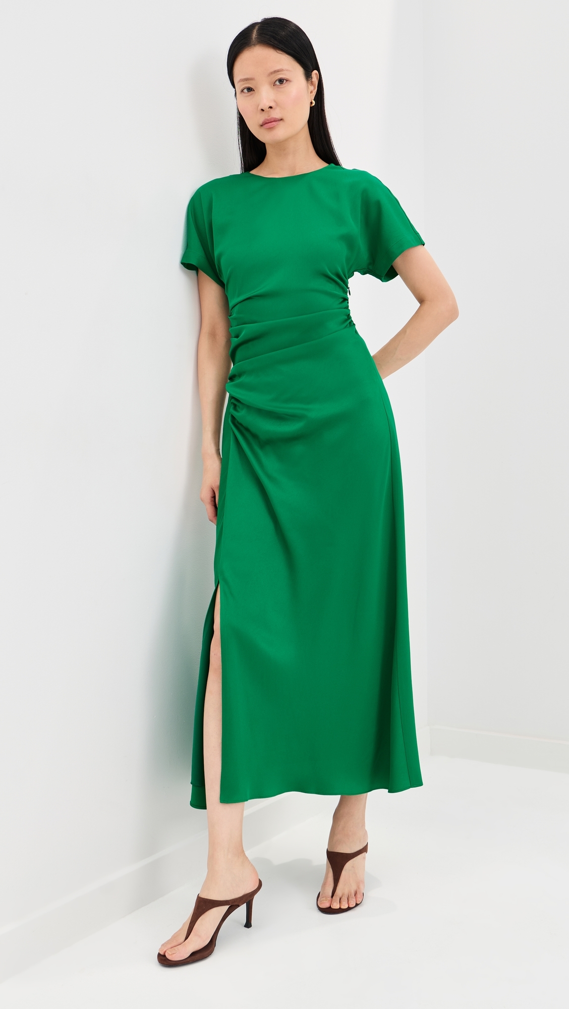 Marabella Draped Midi Dress Kelly Green