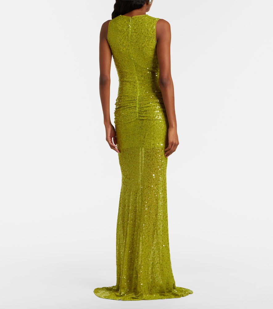Sequined draped gown