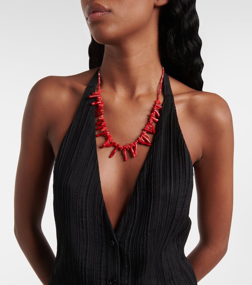 Suez pleated halterneck vest