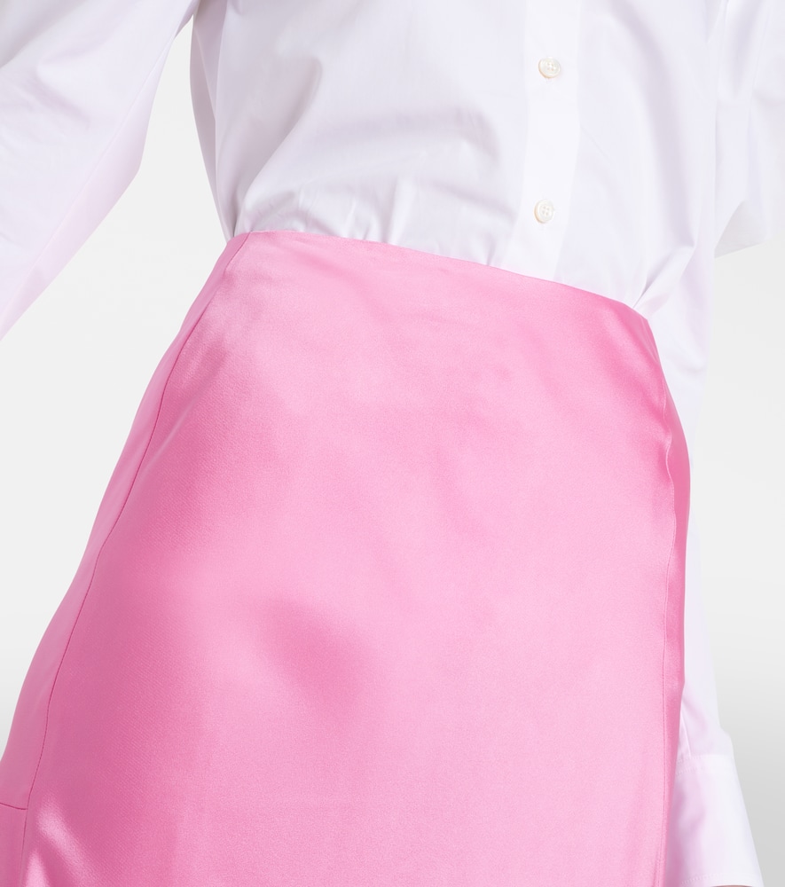 Satin midi skirt