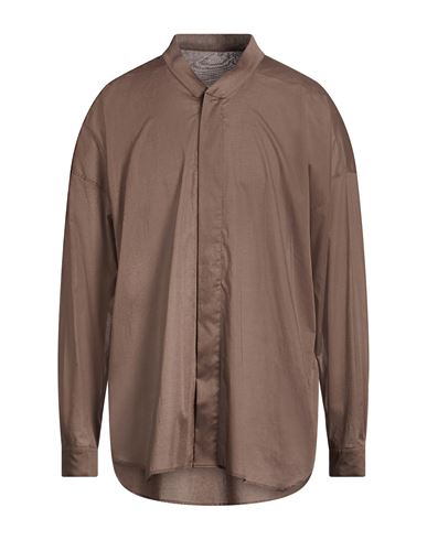 Man Shirt Taupe Size 38 Cotton