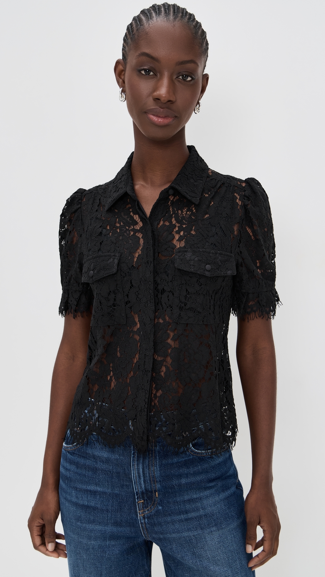 Mina Lace Shirt Black
