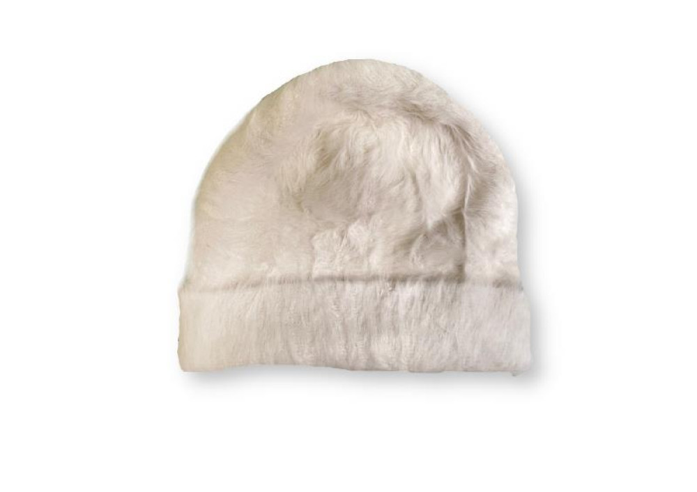 White Angora Solid Beanies Hat