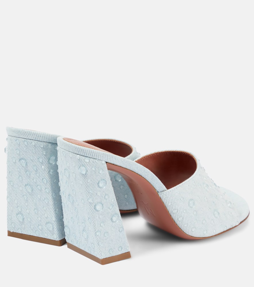 Brigitte 95 denim and leather mules