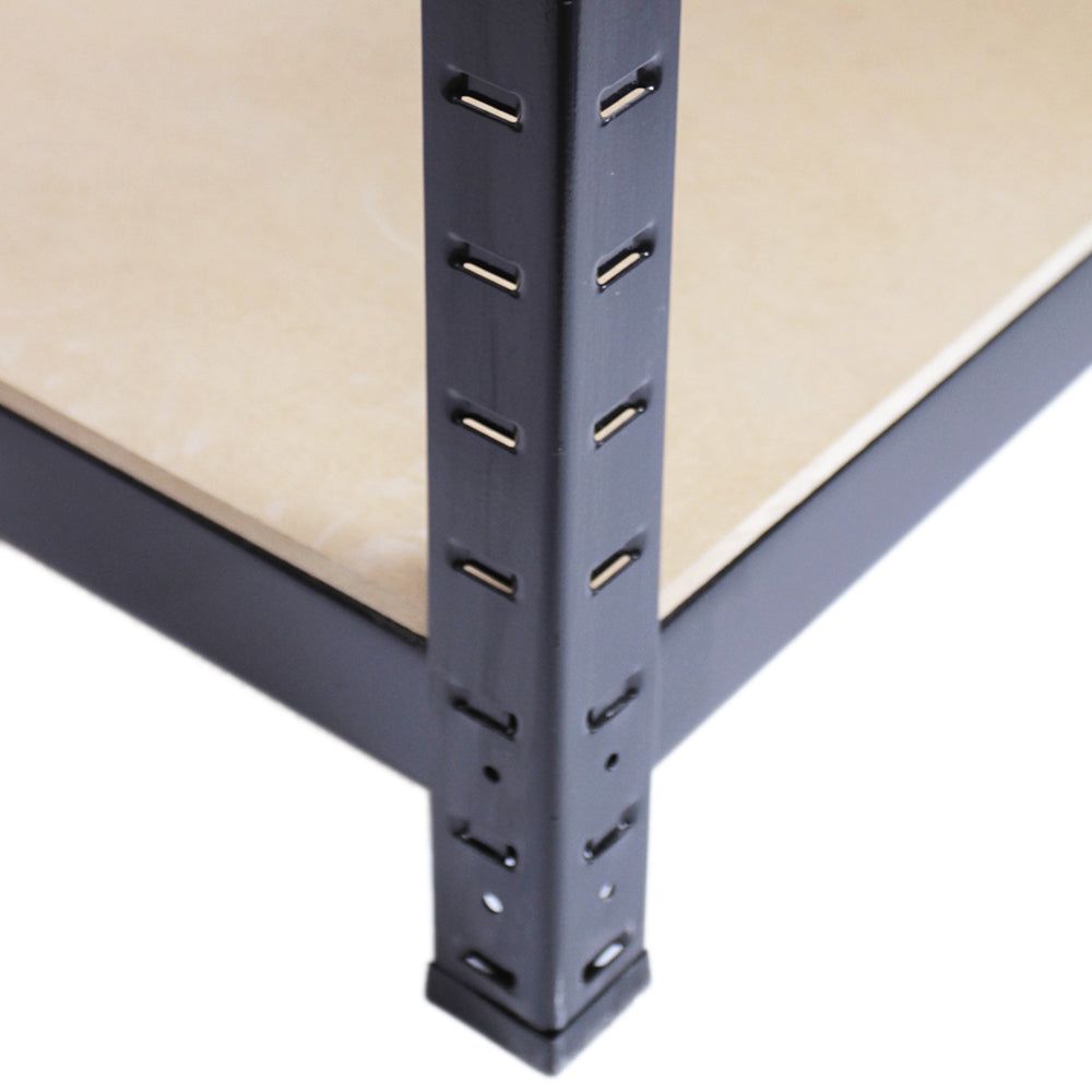 5 x 90cm Black Warehouse Storage Bays / Garage Shed Shelving / Utility Rack + FREE Rubber Mallet