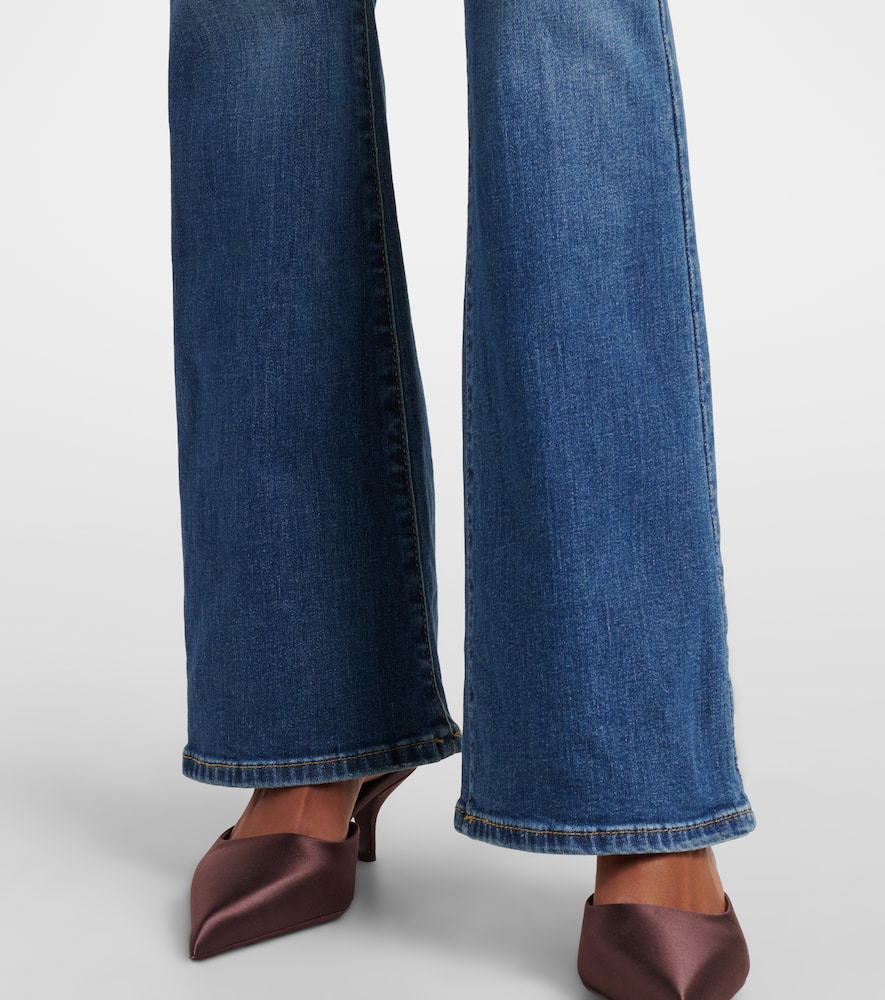 Mid-rise flared jeans