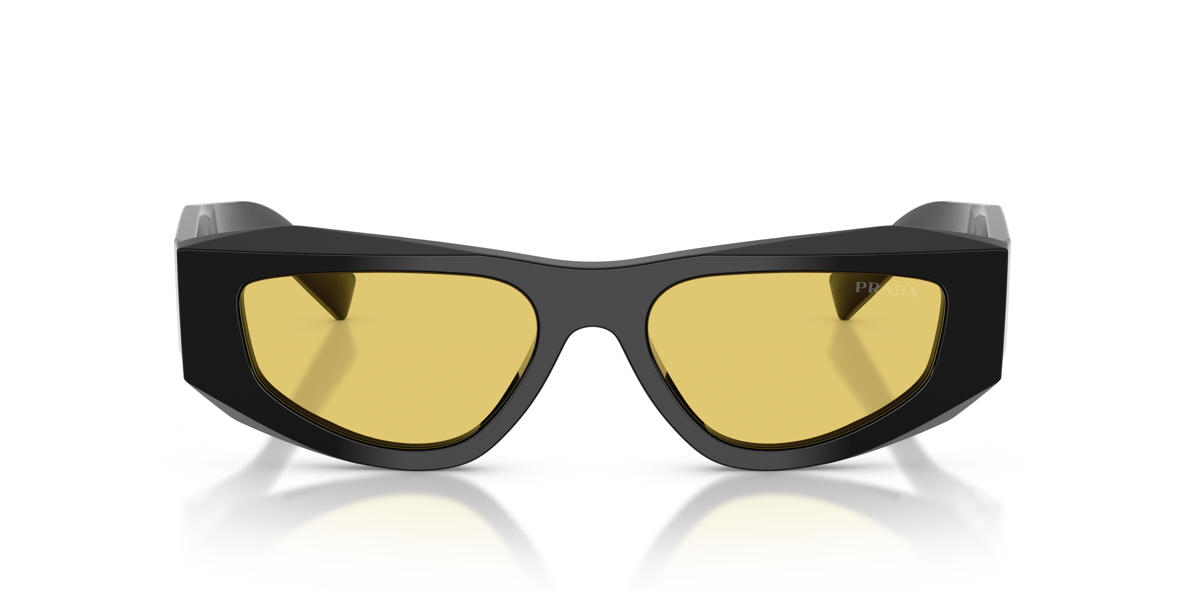 Prada Man Prada PR B19S 16K455 Sunglasses Acetate Black Yellow Pillow Norma