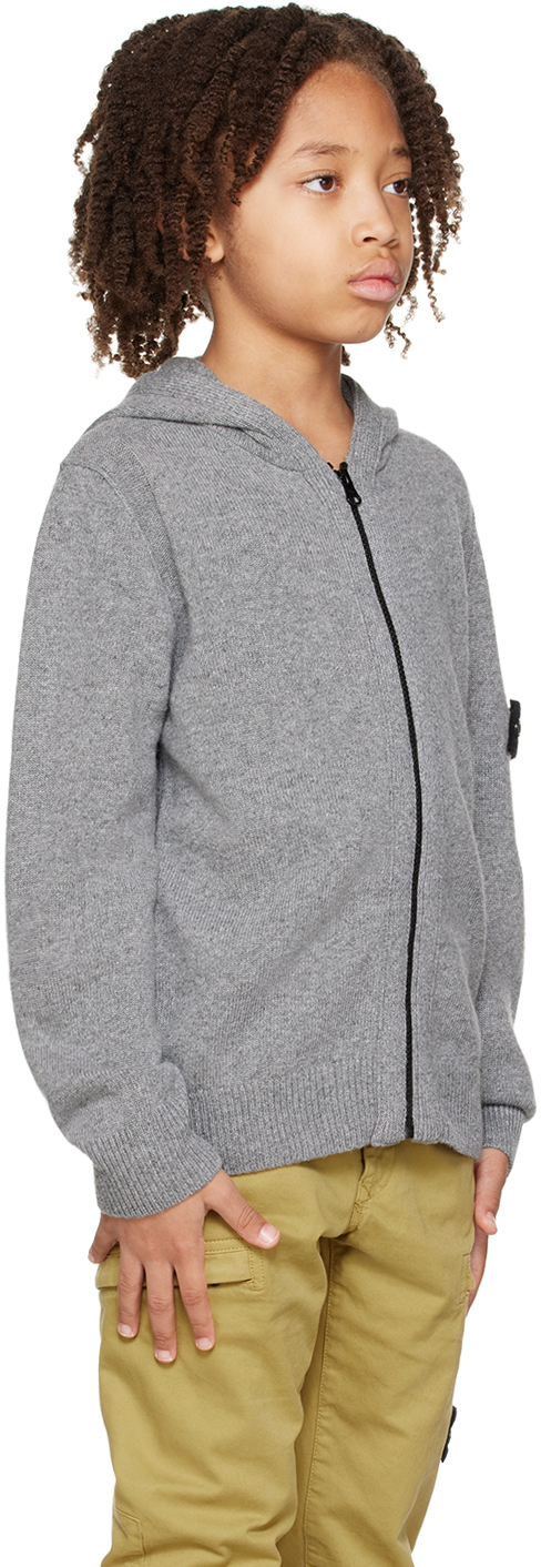 Stone Island Junior Kids Gray 508Z1 Hoodie