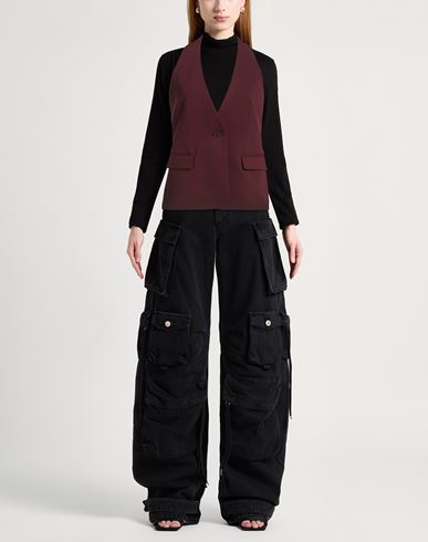 Woman Top Burgundy Size L Viscose, Nylon, Elastane
