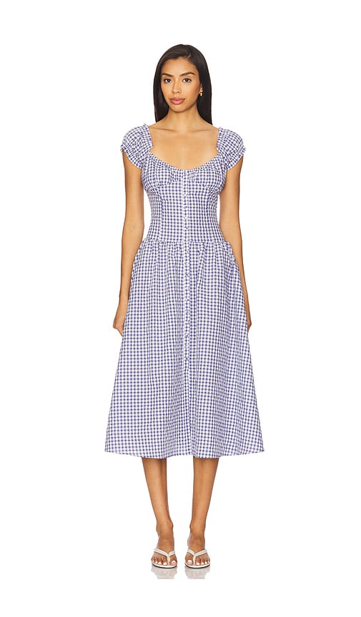 Amanda Uprichard KLEID LINELLA in Blue. Größe L. Also in M, S