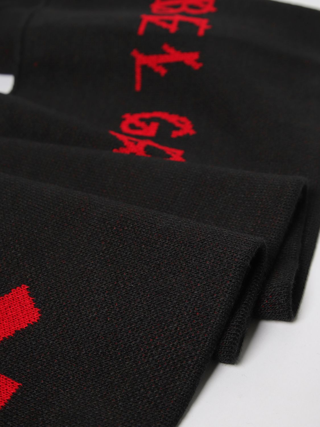 Logo-jacquard scarf - Black