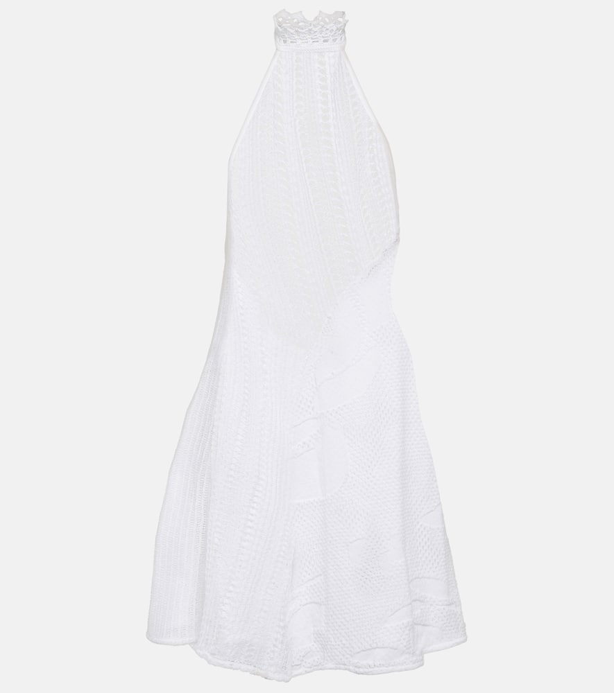 Sleek halterneck knit minidress