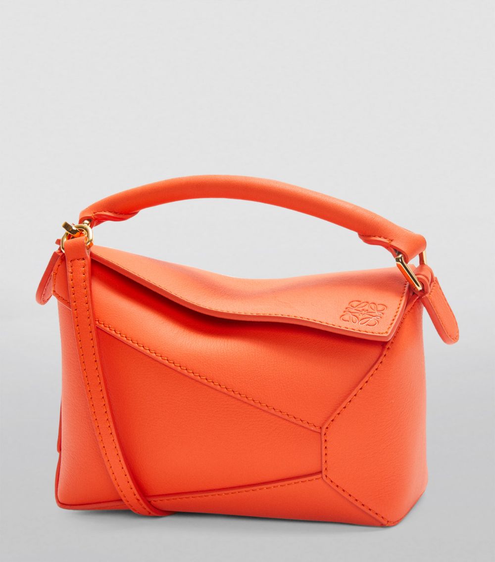 Mini Leather Puzzle Edge Top-Handle Bag