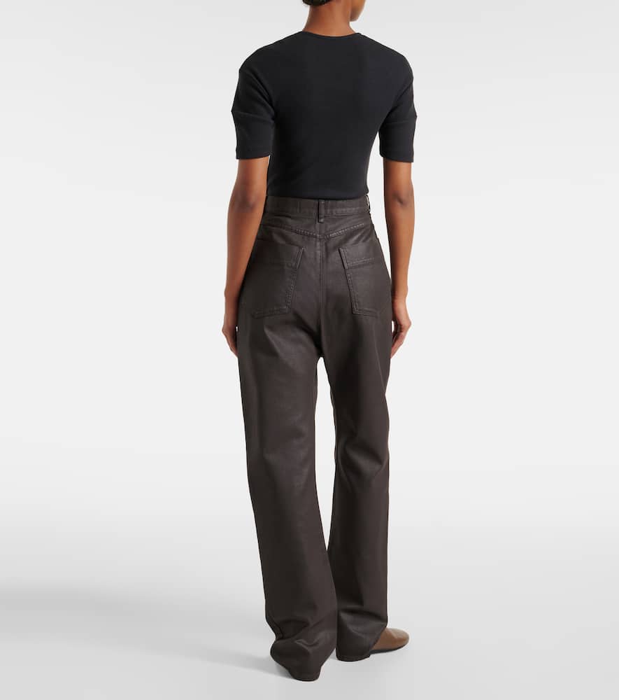 High-rise cotton wide-leg pants
