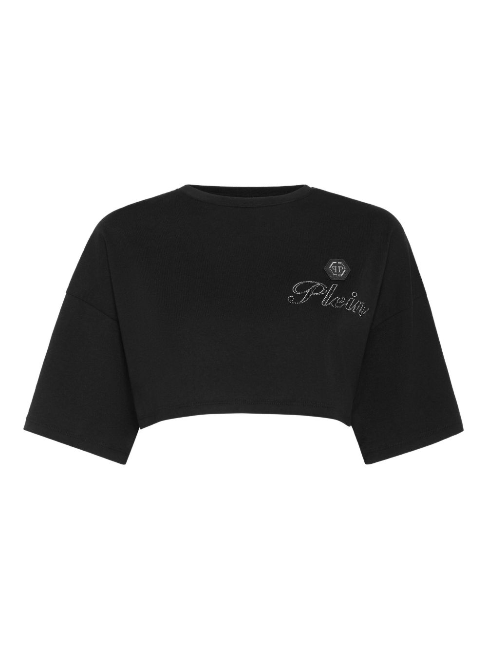 Rhinestone-embellished T-shirt - Black