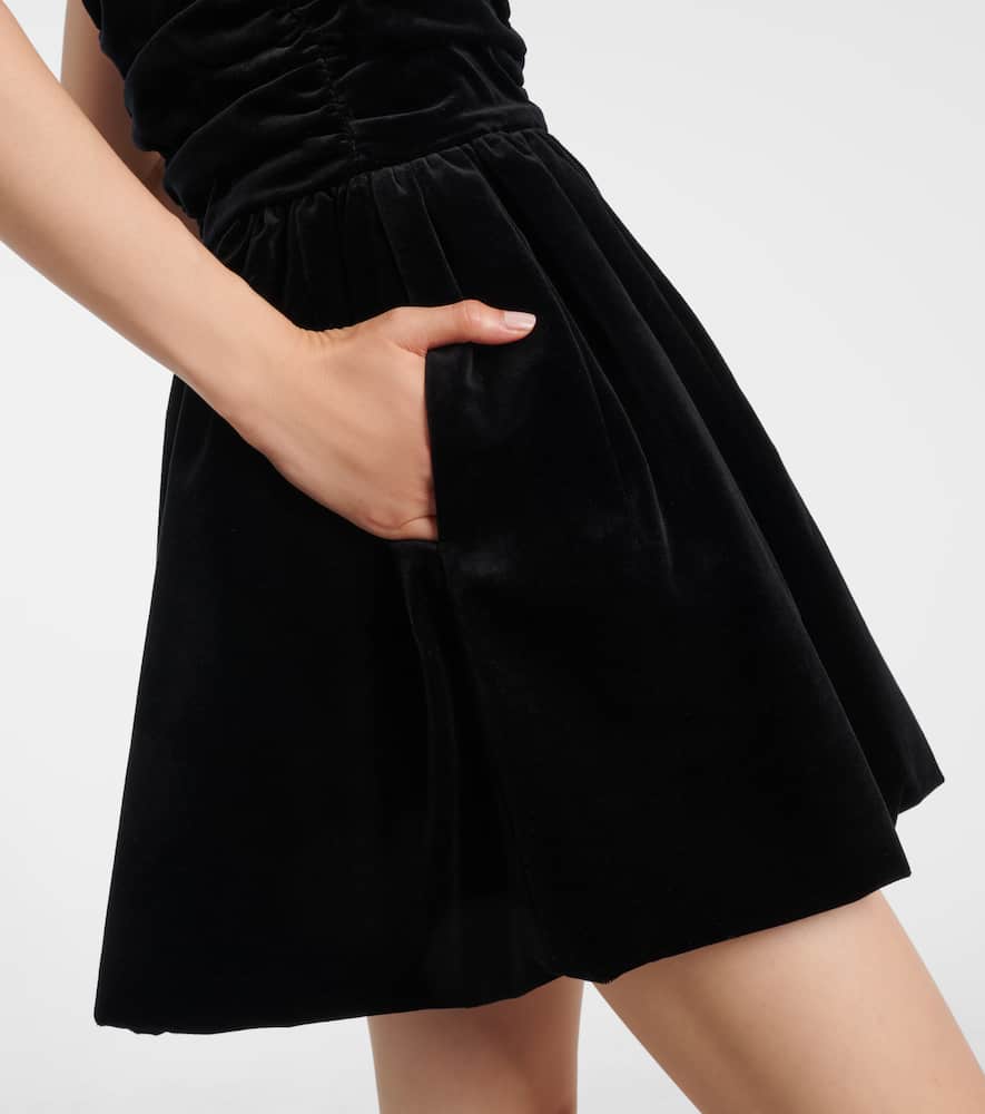 Cotton velvet balloon minidress