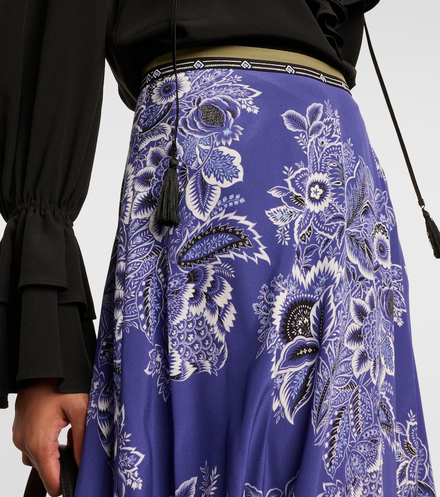 Floral silk maxi skirt