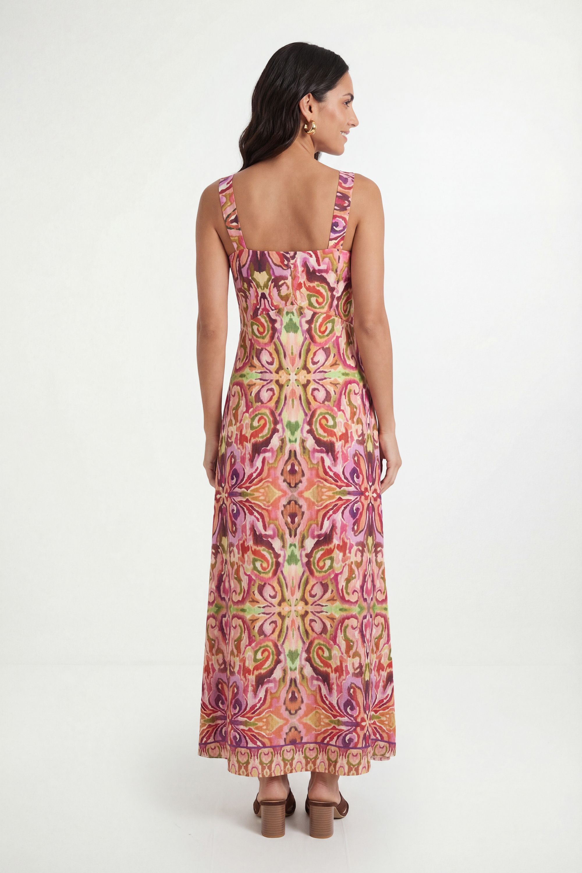 Wallis Womens Summer Tropical Print Maxi Dress - Pink Viscose