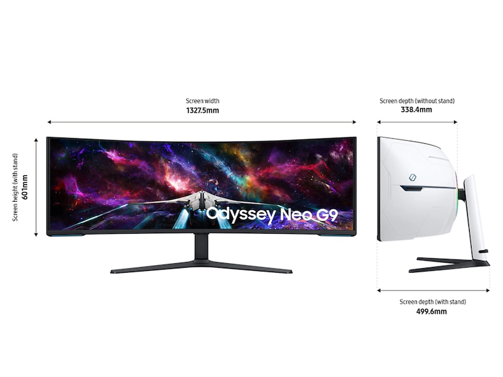 57" Odyssey Neo G9 Dual 4K UHD Quantum Mini-LED 240Hz 1ms in black (GtG) HDR 1000 Curved Gaming Monitor(LS57CG952NNXZA)