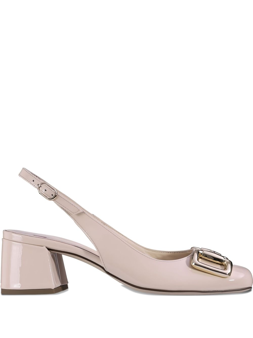Mary horsebit-embellished block-heel slingback pumps - Neutrals