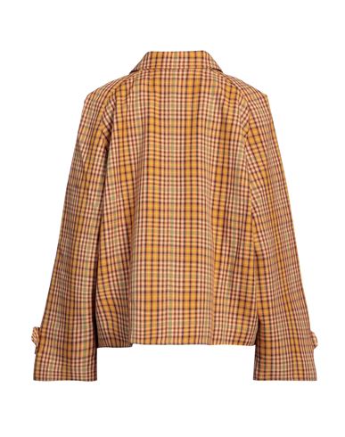 Marni Woman Coat Marigold Size 0 Virgin Wool, Lambskin
