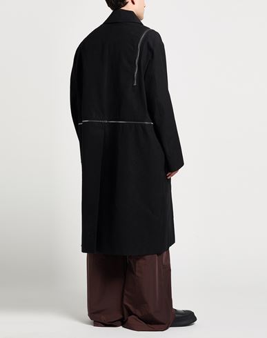 Man Overcoat & Trench Coat Black Size 36 Cotton